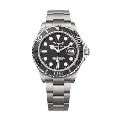 BMClean製 メンズ 腕時計 v9 自動巻き お宝品・ 高級品 100m防水 時計 904Lスチール 日付 蓄光あり (Black-A6) [並行輸入品]